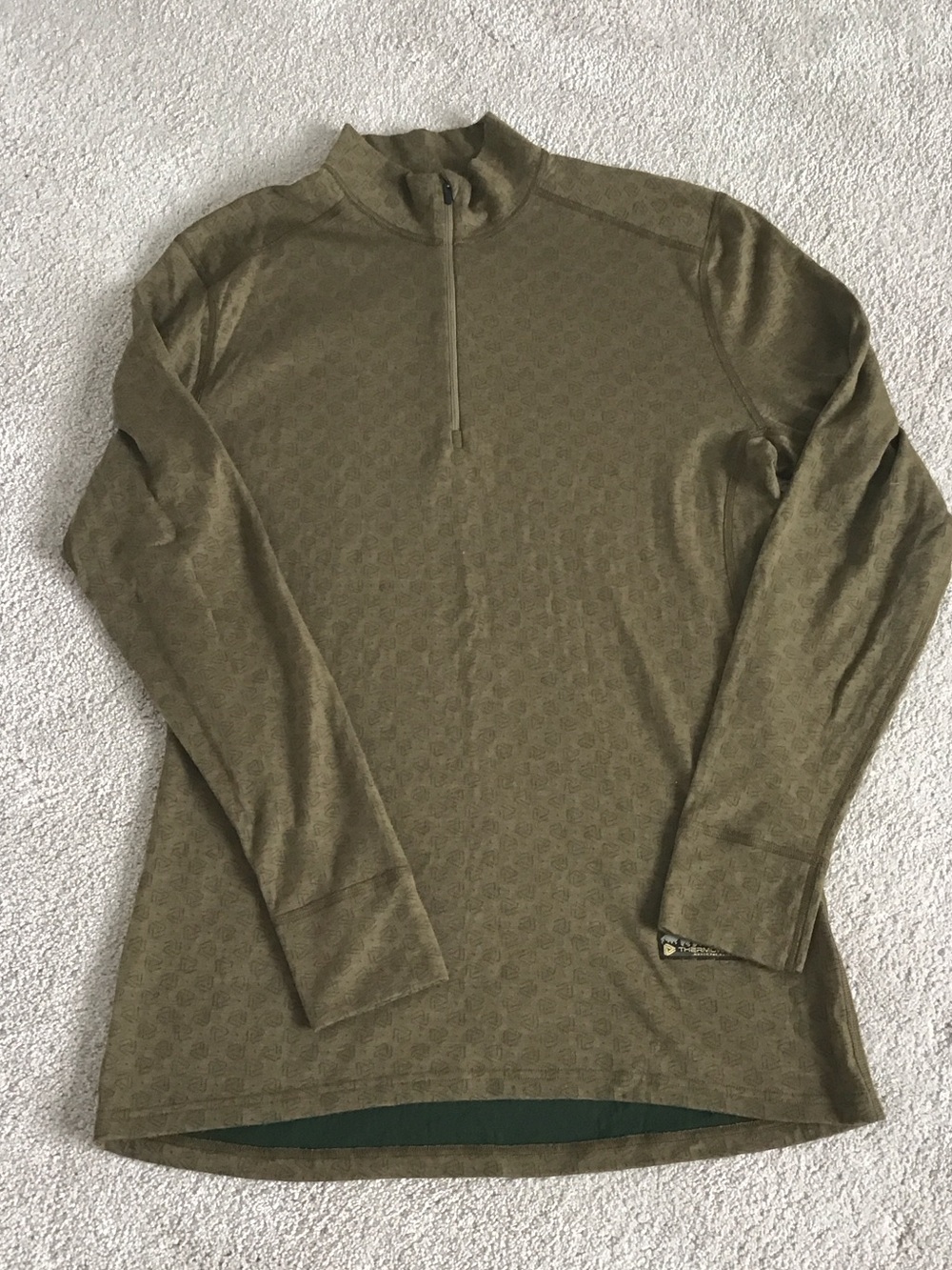 Men's Olive Half-Zip Crewneck Sweater